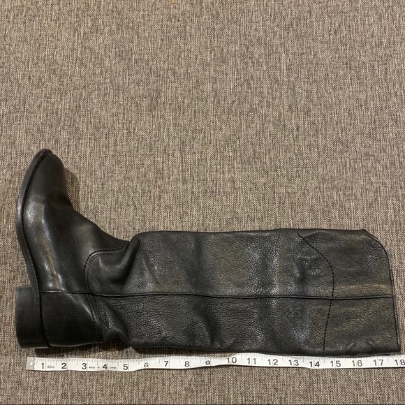 Chanel Black Knee High Riding Western Boots Shoes 36.5 - Picture 14 of 16